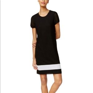 Bar III 2 Tone Texturized A-Line Dress, M